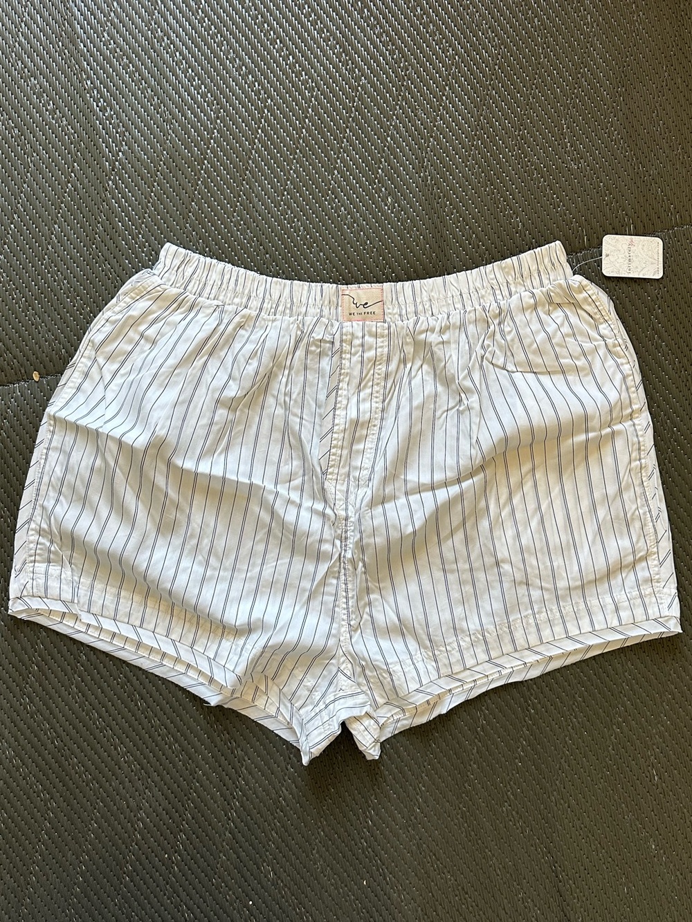 We The Free Free People Day To Day Boxer Shorts XL Ivory Blue
